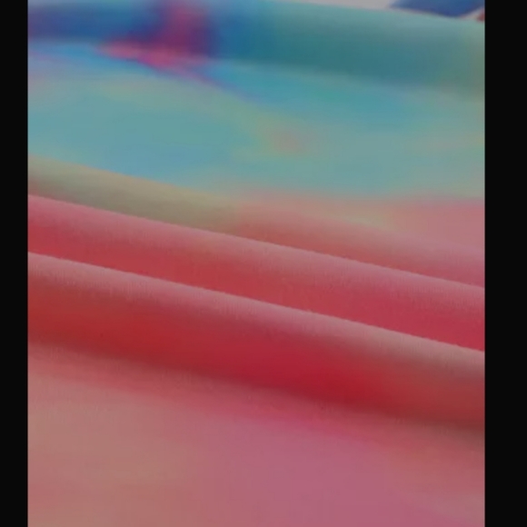 Bright Tie-dye Crochet Raglan Tee - Picture 6 of 12